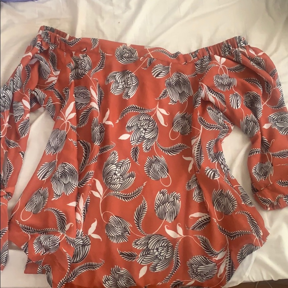 Off the shoulder orange ANN Taylor factory top